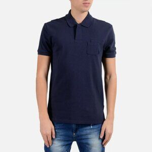 Versace Collection Men's Navy Blue Pocket Short Sleeve Polo Shirt